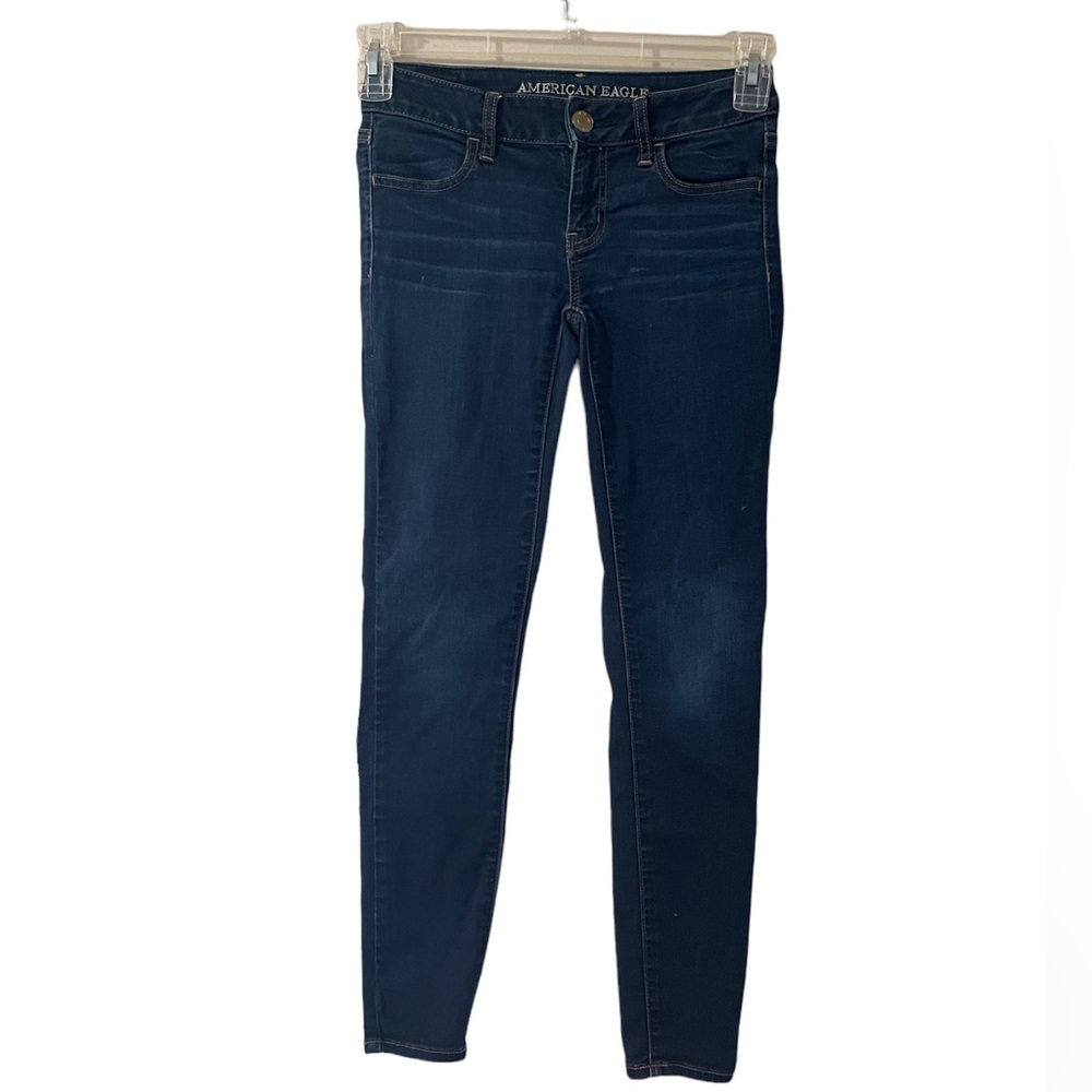 American Eagle Outfitters Low Rise Waist Jeans Color Blue Size 0